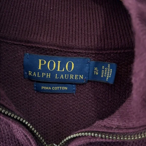 Polo by Ralph Lauren Burgundy V-Neck Sweater - Picture 3 of 4